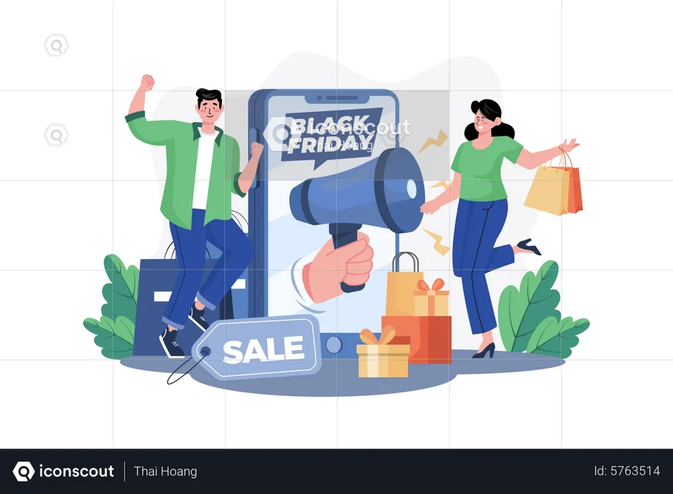 Black Friday Sale Announcement  Illustration