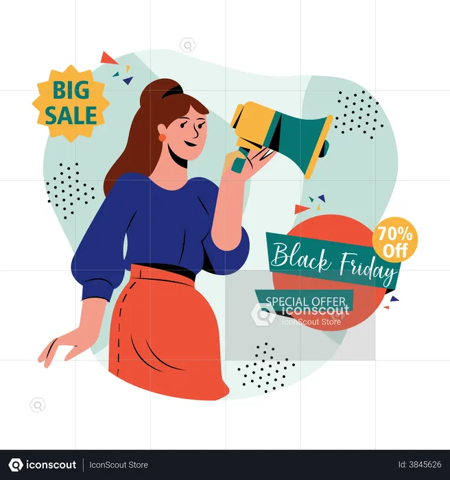 Black Friday Sale Announcement  Illustration