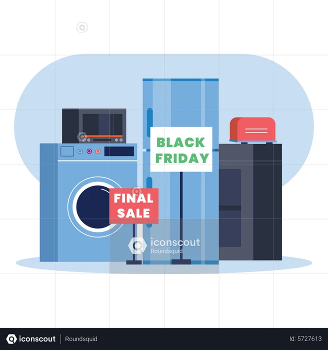 Black Friday sale on electronics  Illustration