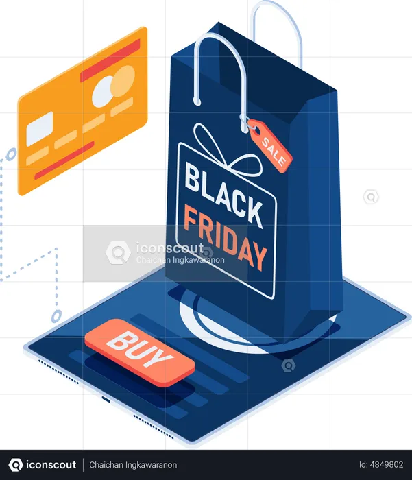 Black Friday Sale Shopping  Illustration