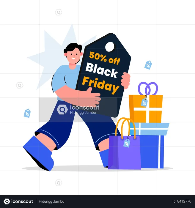 Black Friday Einkaufsaktion  Illustration