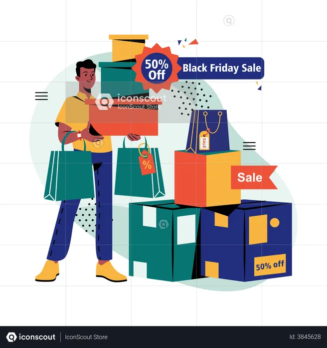 Black Friday Shopping  Illustration