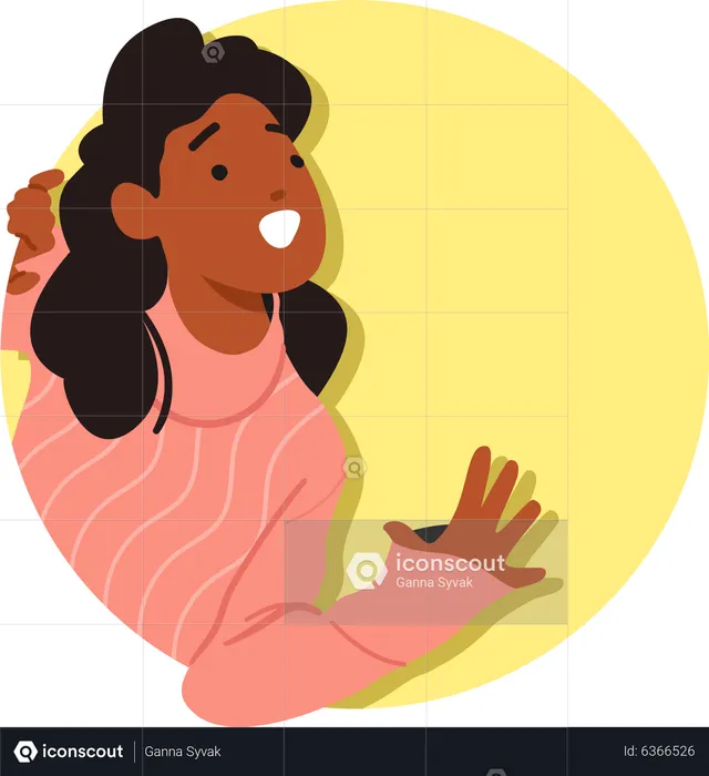 Black girl peeking out  Illustration