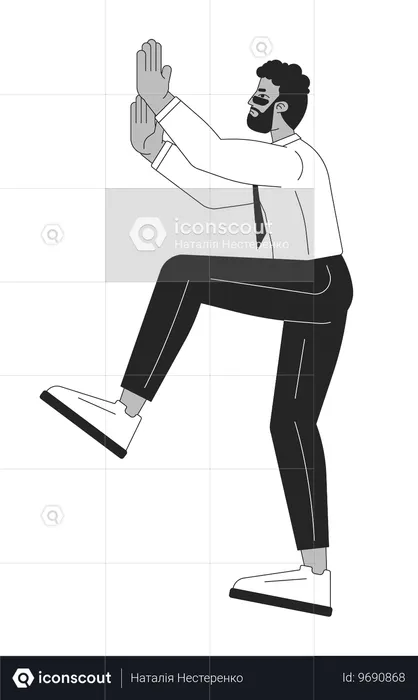 Black man climbing up  Illustration