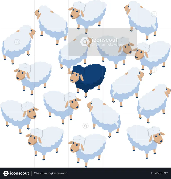 Black sheep in the flock  Illustration