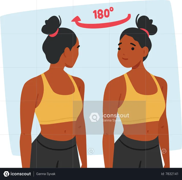 Black Woman Performs Neck Rolls from Side to Side  Illustration