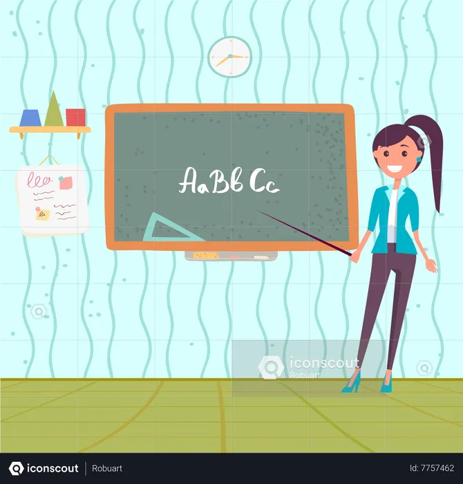 Blackboard In Classroom  Illustration