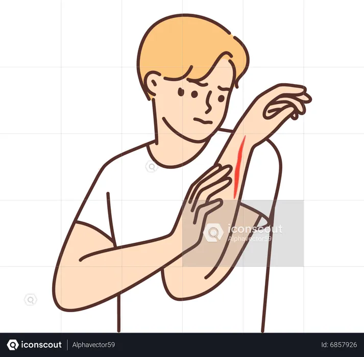 Bleeding on hand  Illustration