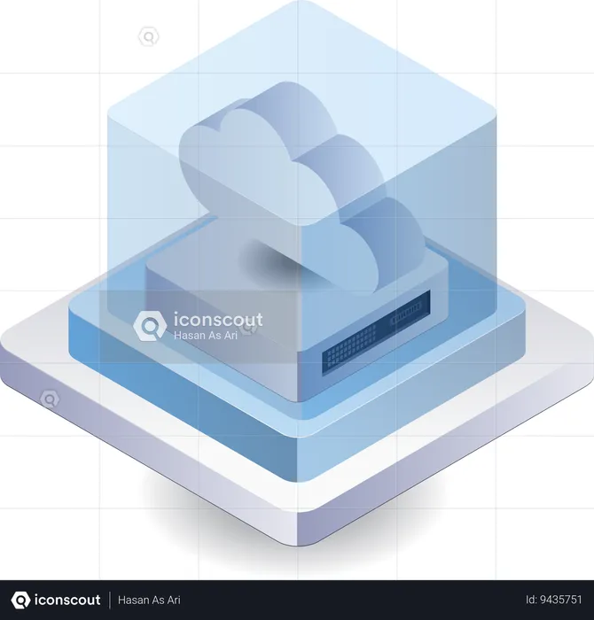 Blockchain cloud server technology  Illustration