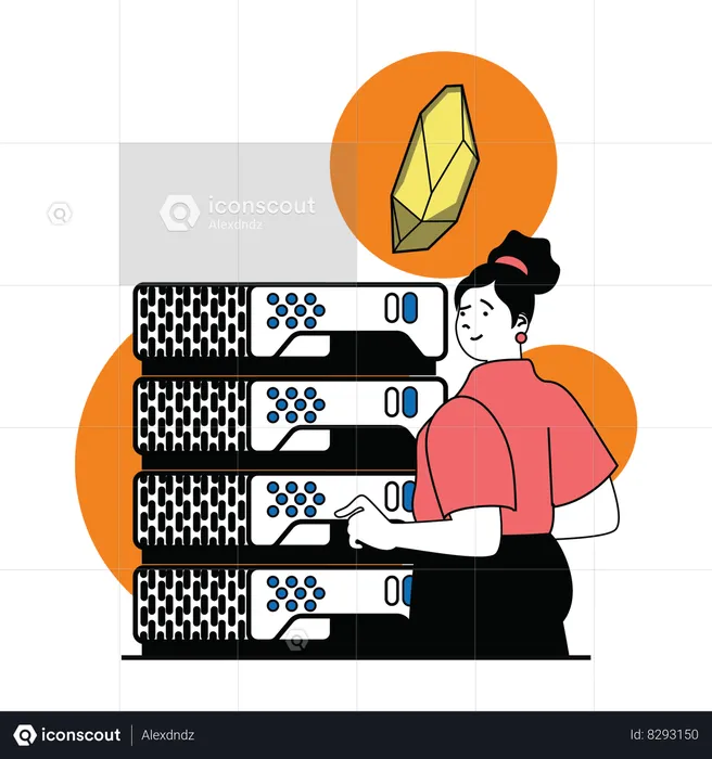 Blockchain Data Server  Illustration