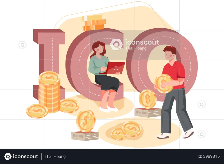 Blockchain ICO  Illustration