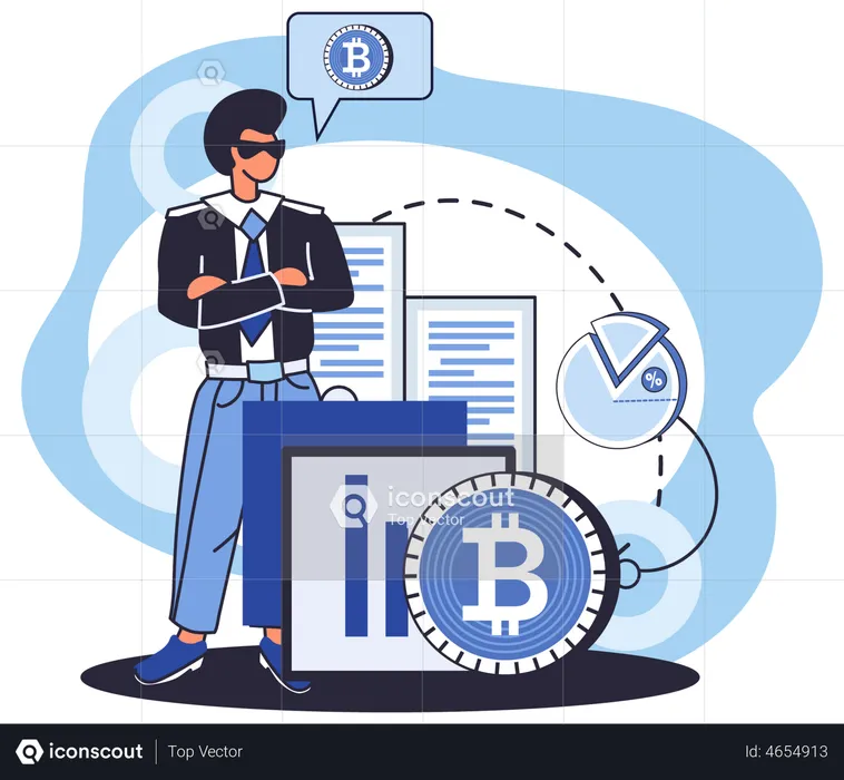 Blockchain network technology  Illustration