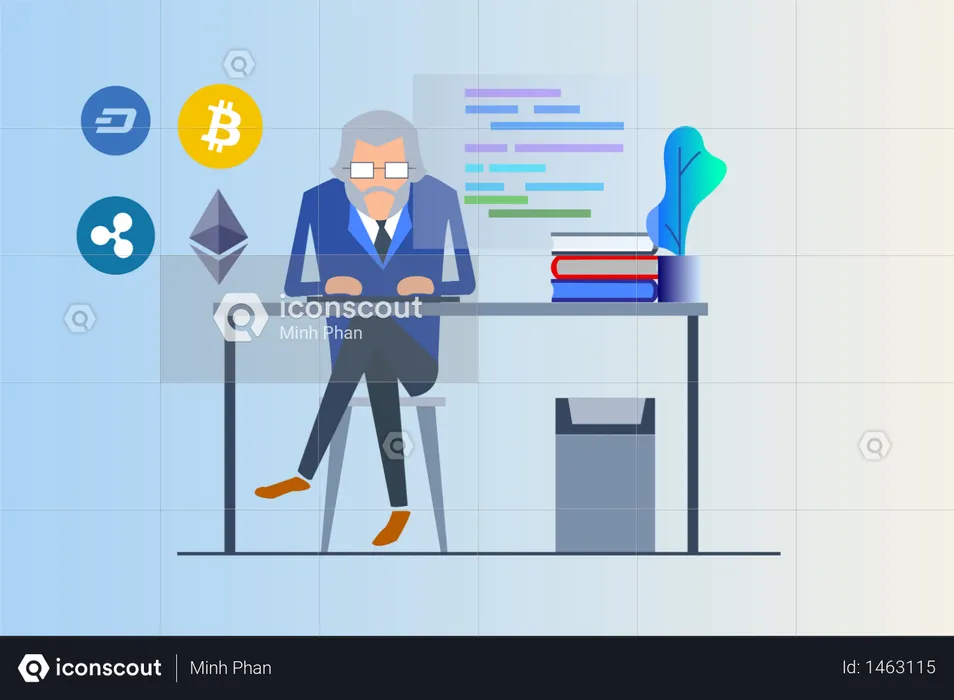 Blockchain-Plattform  Illustration