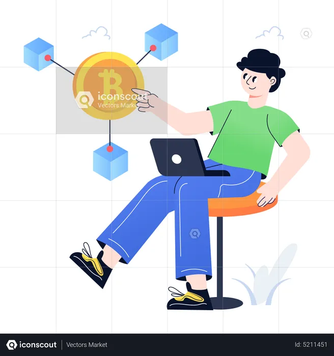Blockchain-Plattform  Illustration