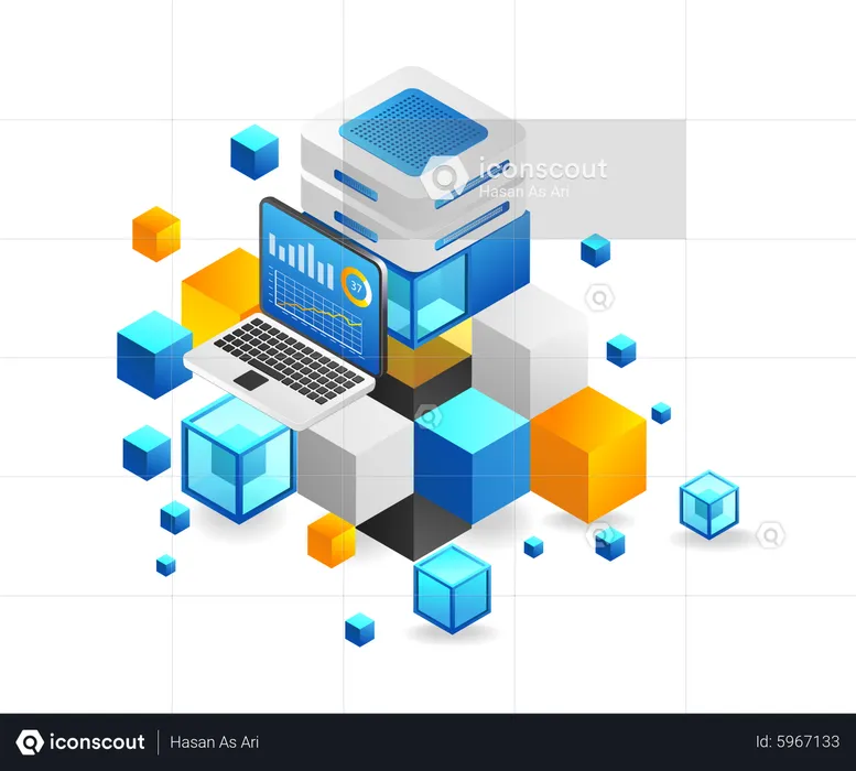 Blockchain server analysis  Illustration