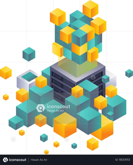 Blockchain server technology  Illustration