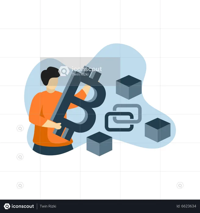 Blockchain social network  Illustration