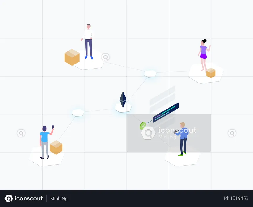 Blockchain Supply Chain  Illustration