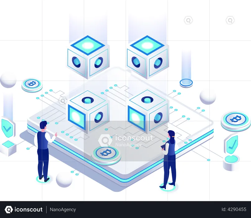 Blockchain Technology  Illustration