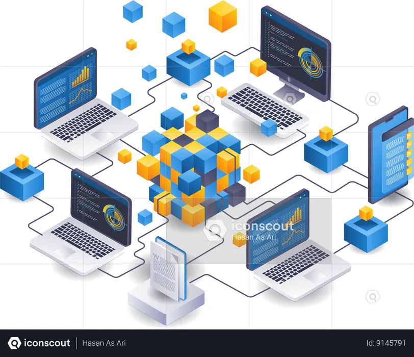 Blockchain technology  Illustration