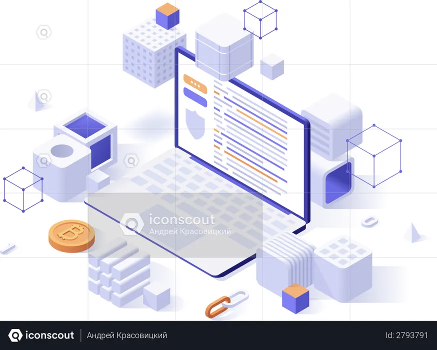 Blockchain technology  Illustration