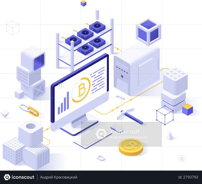 Blockchain technology service  Illustration