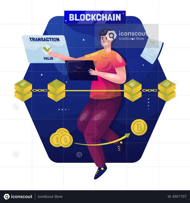 Blockchain transaction  Illustration