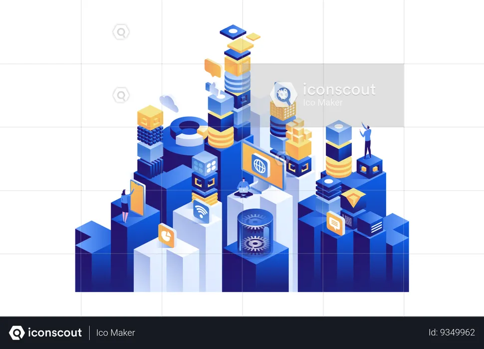 Blockchain visualization  Illustration