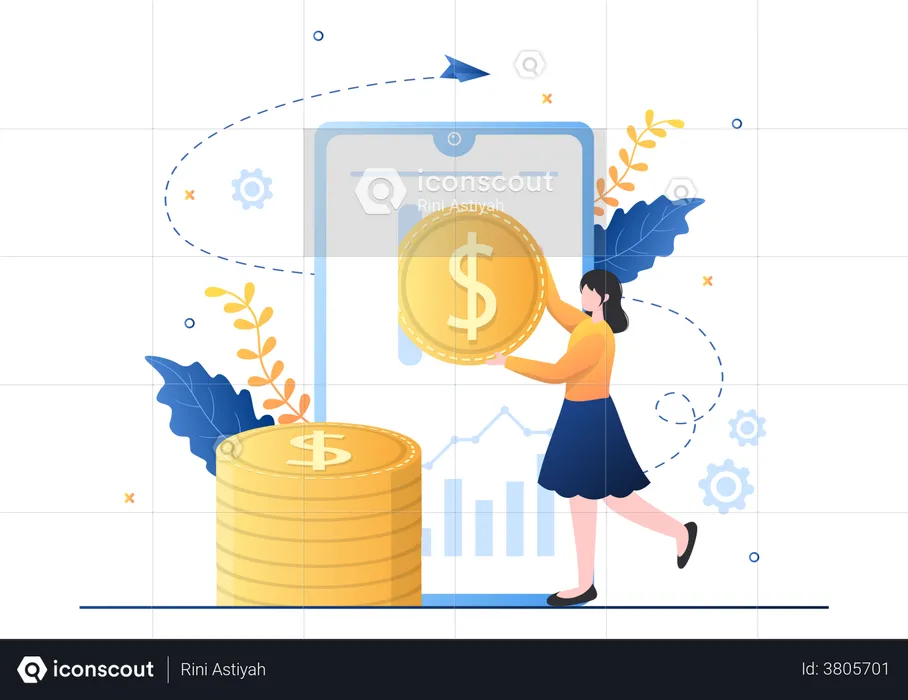 Blockchain Wallet Application  Illustration