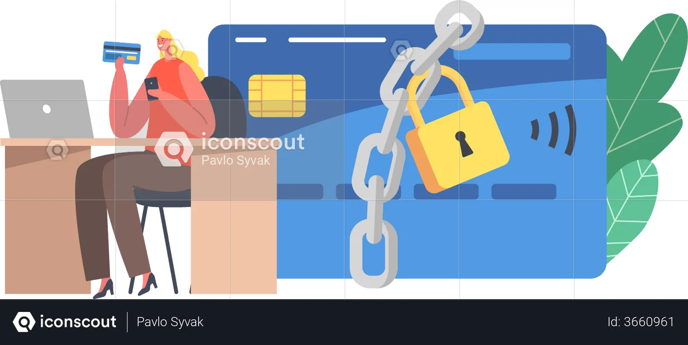 Blocked Credit Card  Illustration
