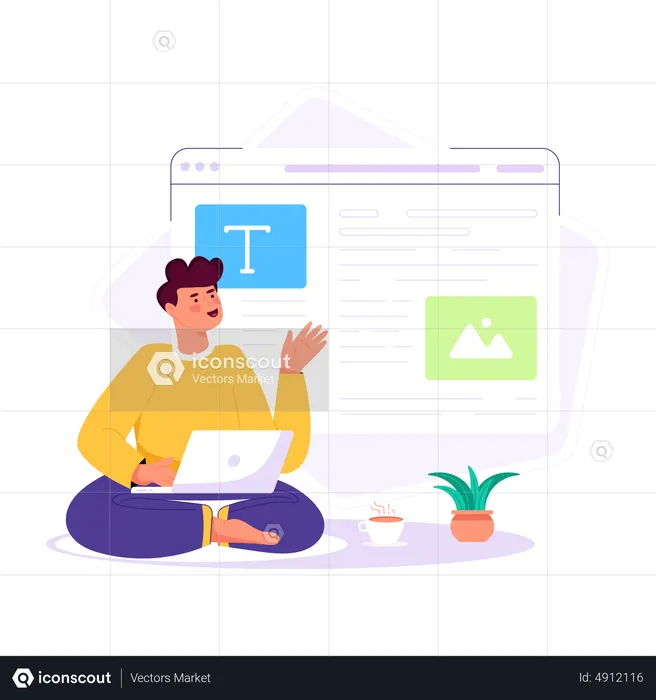 Redação de blog  Ilustração