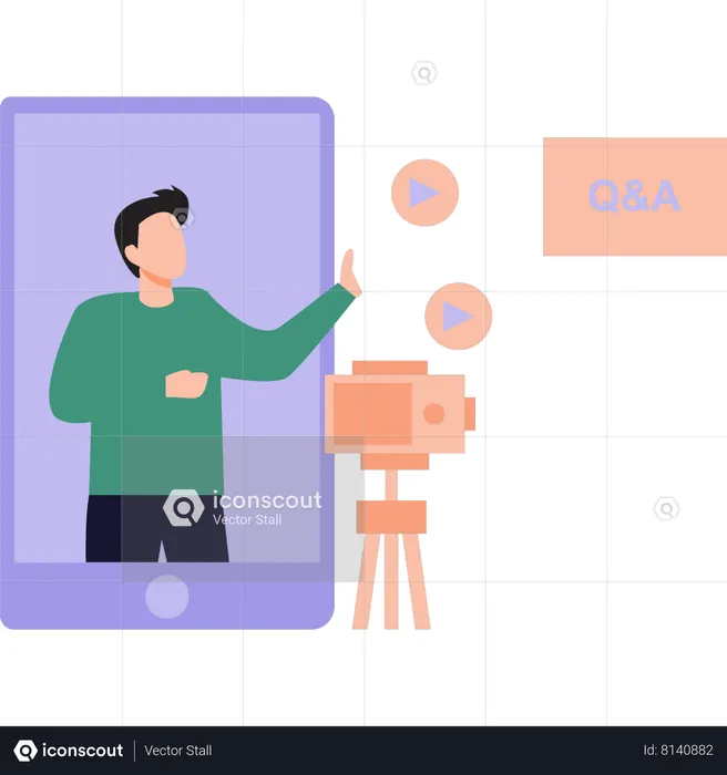 Blogger is recording customer feedback  Illustration
