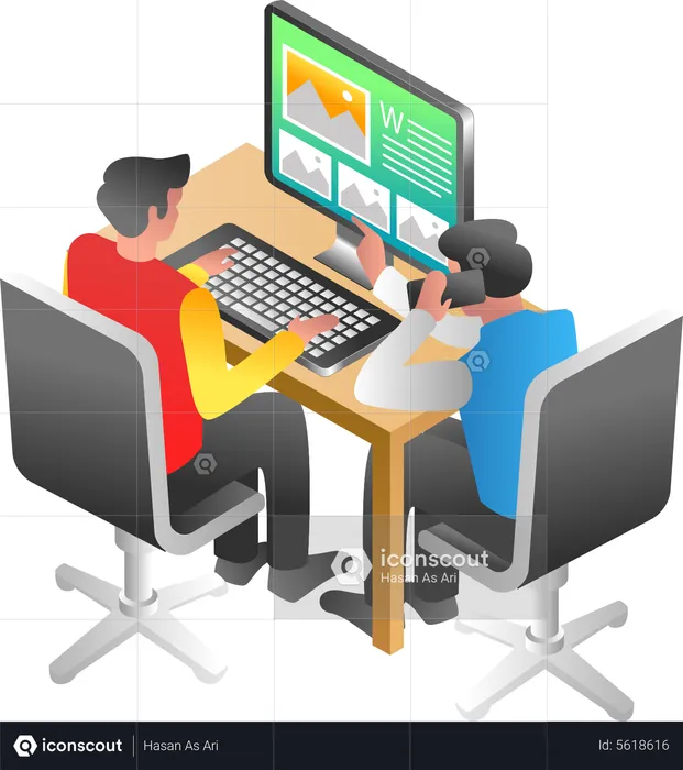 Bloggers working together  Illustration