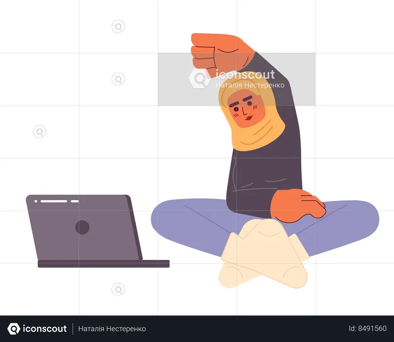 Blogueiro de fitness muçulmano  Ilustração