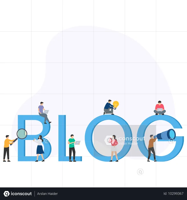 Blogger trouve du contenu de blog  Illustration