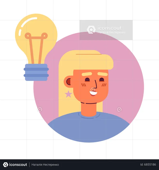 Blond girl with lightbulb  Illustration