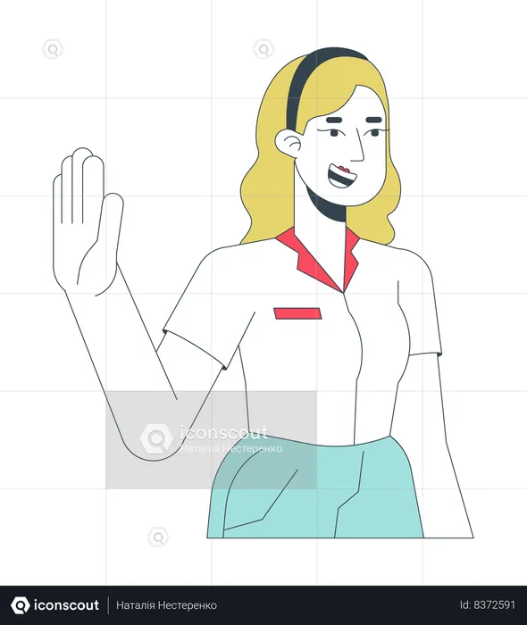Blonde caucasian employee gen z  Illustration