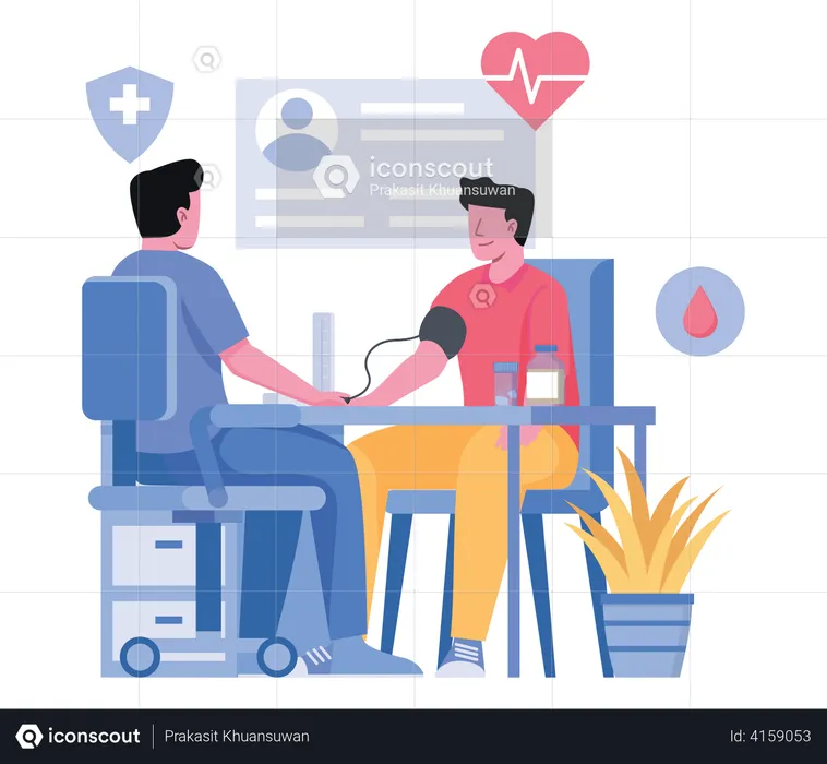 Blood Pressure checkup  Illustration