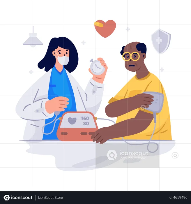 Blood Pressure Checkup  Illustration