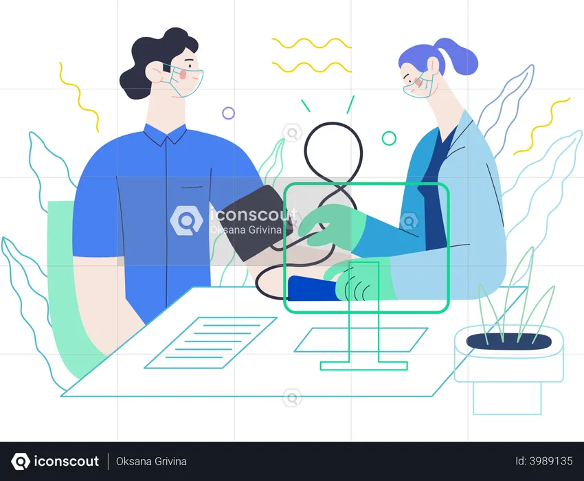 Blood pressure test  Illustration