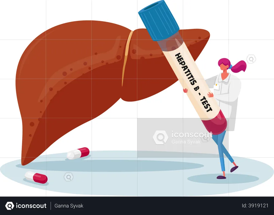 Blood Test on Hepatitis B  Illustration