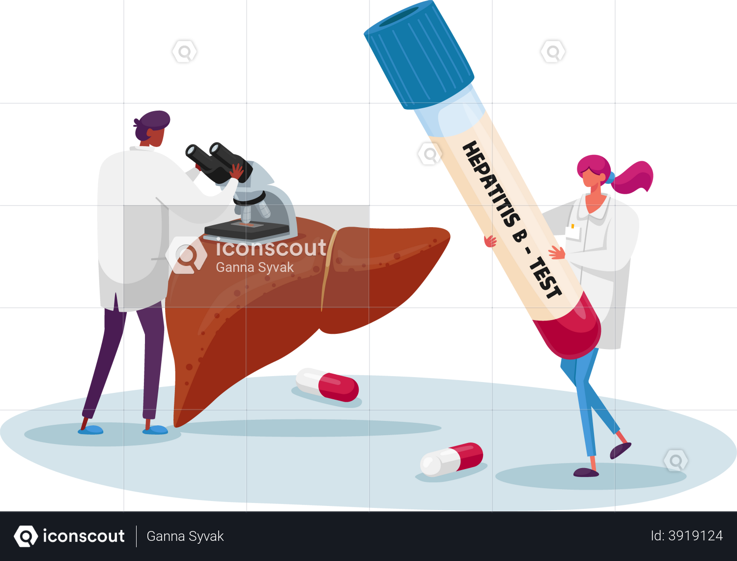 Best Blood Test On Hepatitis B Illustration Download In PNG & Vector Format