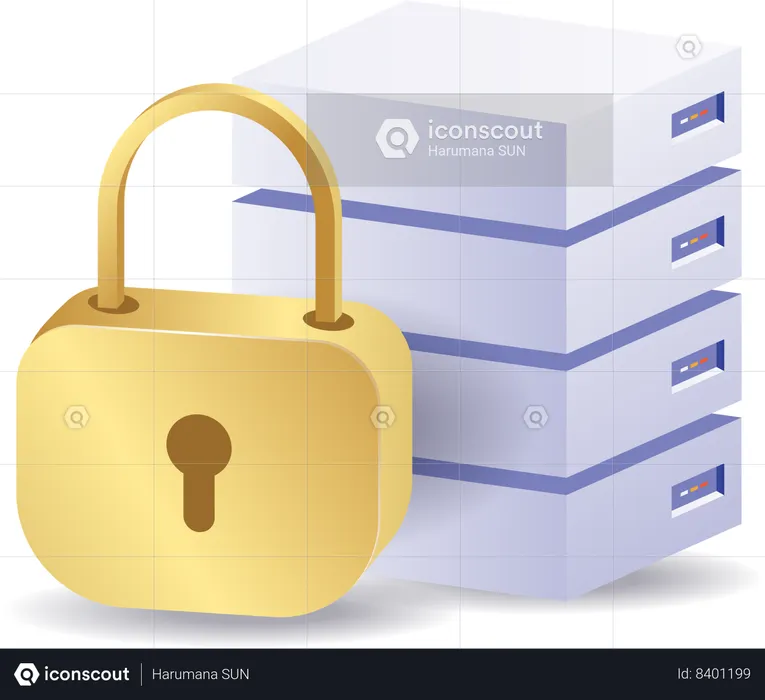 Bloqueio de segurança do rack do servidor  Ilustração