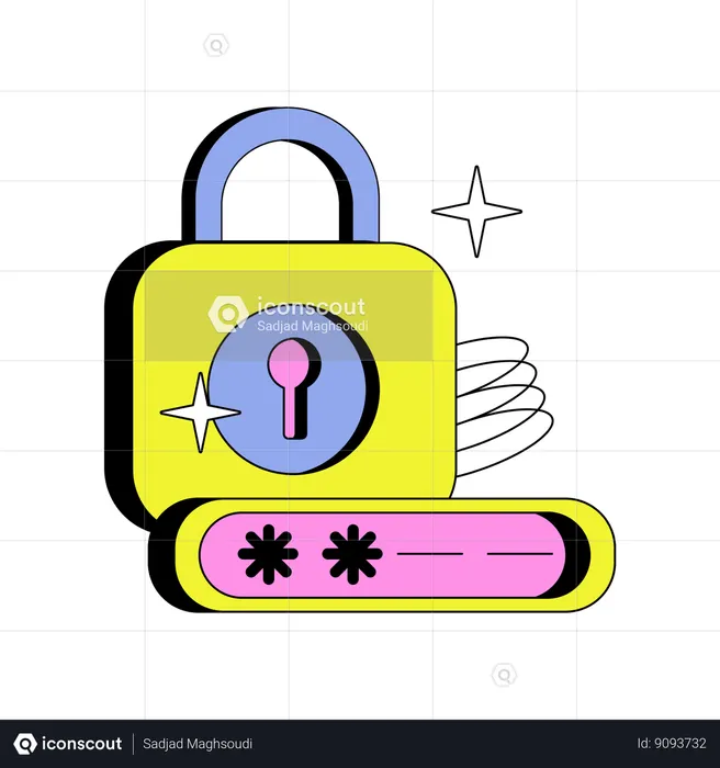 Bloqueio de senha seguro  Ilustração