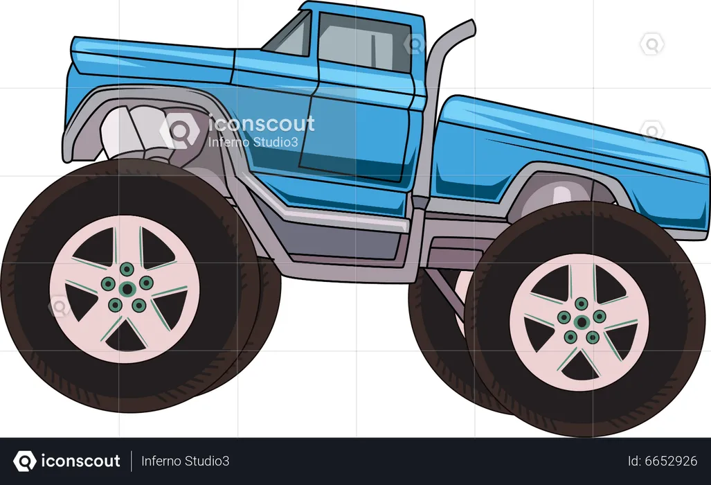 Blue monster truck  Illustration