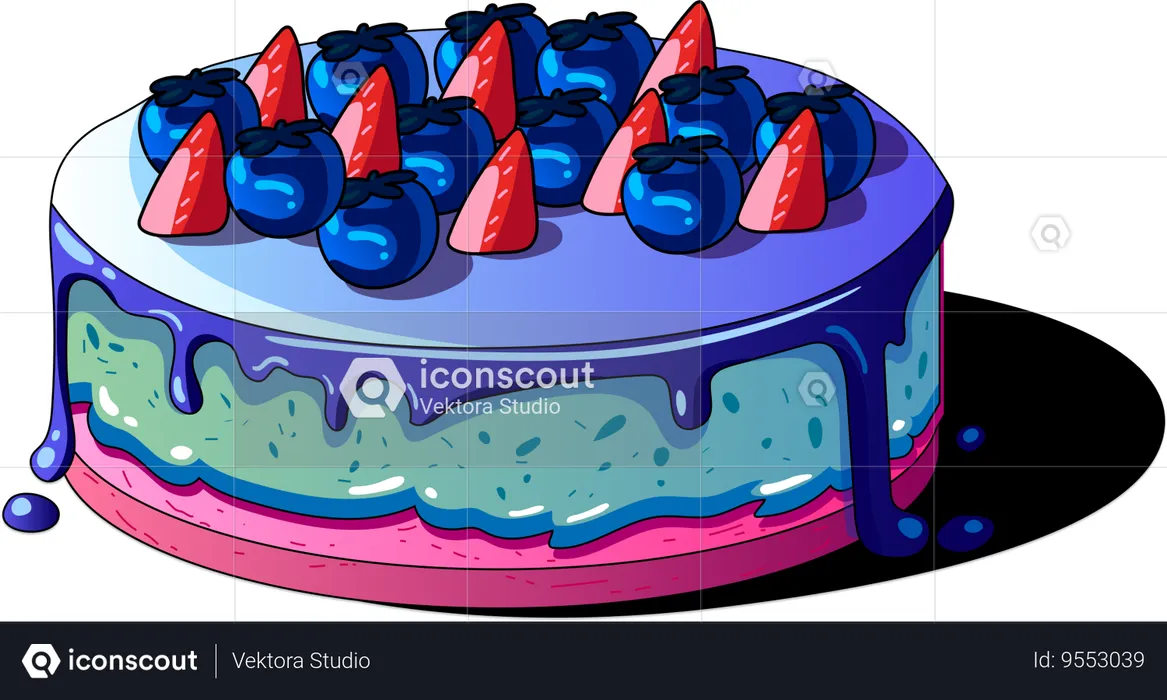 Blueberry Delight Cake  Illustration