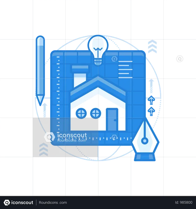 Blueprint Of Home  Illustration