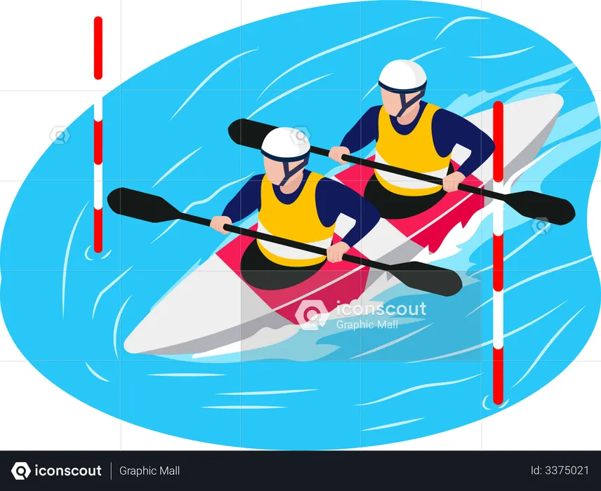 Boating team  Illustration