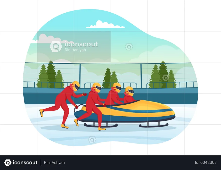 Bobsleigh Sport  Illustration