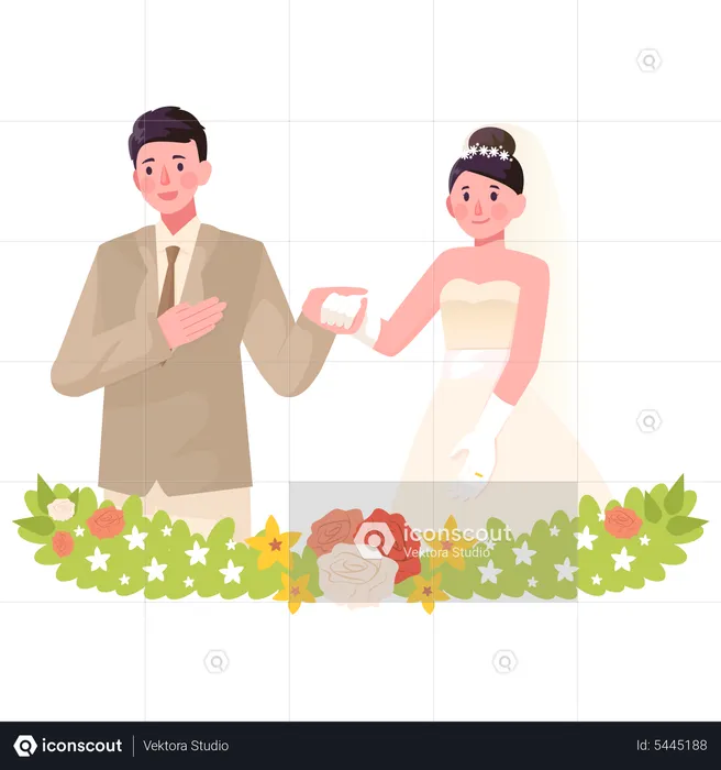 El matrimonio de la boda  Ilustración